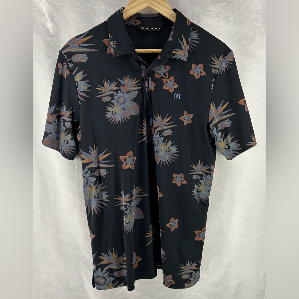 Travis Mathew Navy Marine Hawaii Golf Polo Shirt Size M